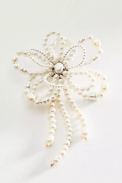 By Anthropologie Pearl Blossom Brooch In White