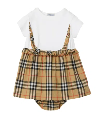 Burberry Check-pattern Dress In Brown