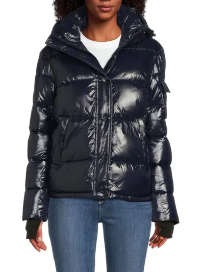 S13 Women's Hooded Puffer Jacket In Blue