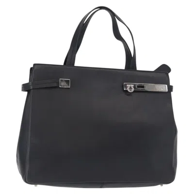 Pre-owned Ferragamo Gancini Tote Leather Leather Tote Bag Bag () In Blue