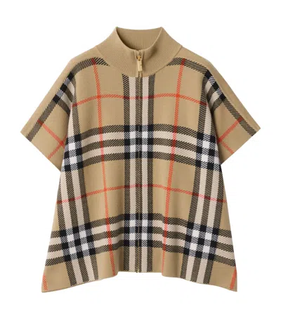 Burberry Kids Reversible Checked Cape In Multi