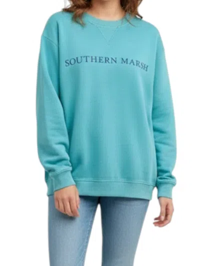 Southern Marsh Women's Seawash Sweatshirt In Mint In Blue