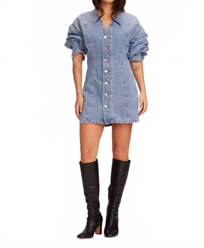 Etica Ryleigh Mini Denim Dress In Blue In Blue
