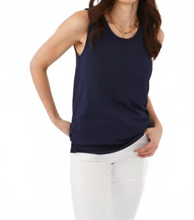 Fdj Scoop Neck Tank Top In Navy In Blue