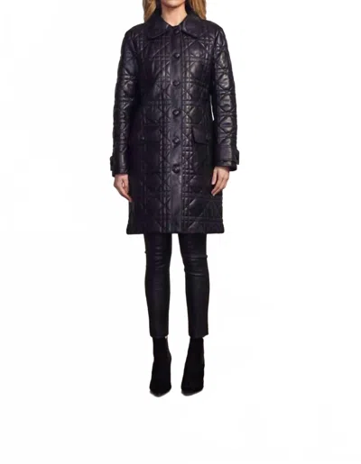 Dea Marmont Leather Coat In Black In Black