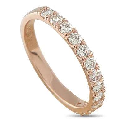 Lb Exclusive 14k Rose Gold 0.68ct Diamond Half-eternity Band Ring Mf12-111925 In Gold