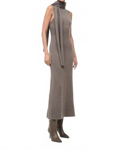 Staud Canal Midi Dress In Truffle In Multi