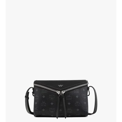 Mcm Diamant 3d Shoulder Bag In Visetos Leather Mix In Black
