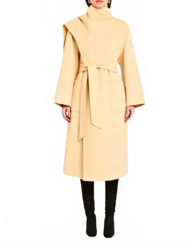 Amanda Uprichard Kennedy Coat In Beige In Yellow