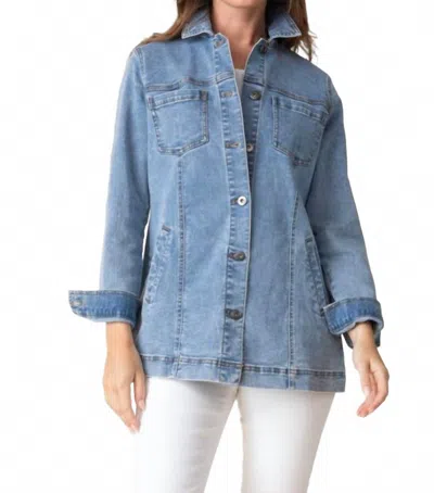 Habitat Stretch Boyfriend Jacket In Light Denim In Blue