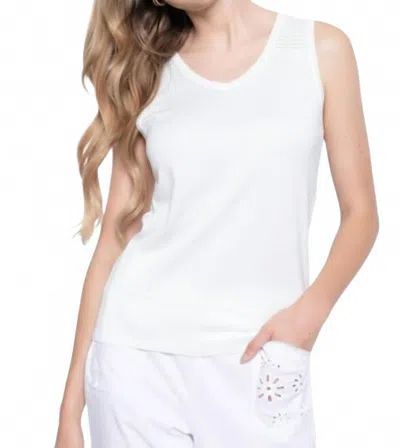 Picadilly Knitted Tank Top In White In White