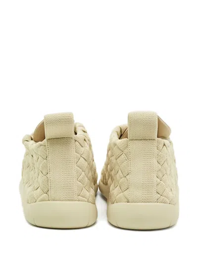 Pre-owned Bottega Veneta Intercciato-pattern Sneakers In Neutral