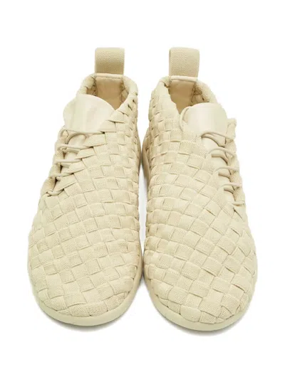 Pre-owned Bottega Veneta Intercciato-pattern Sneakers In Neutral