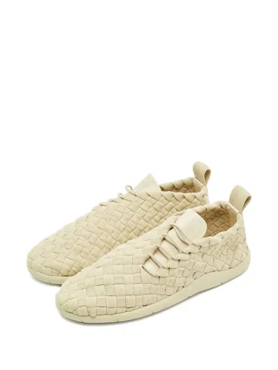 Pre-owned Bottega Veneta Intercciato-pattern Sneakers In Neutral