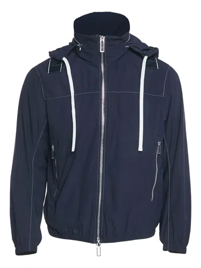 Pre-owned Emporio Armani Zip-up Hooded Jacket In Blue
