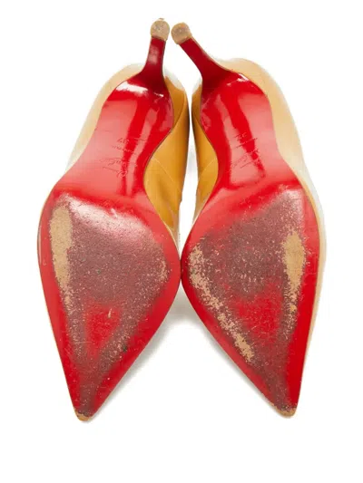 Pre-owned Christian Louboutin Pigalle Patent-leather Shoe 10 In Neutral