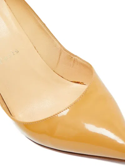 Pre-owned Christian Louboutin Pigalle Patent-leather Shoe 10 In Neutral