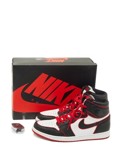 Pre-owned Jordan Bloodline  1s Leather Sneakers In Black