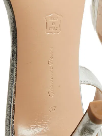 Pre-owned Gianvito Rossi Portofino Ankle-strap Sandals In Silver