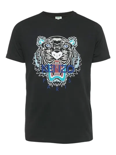 Pre-owned Kenzo Tiger-motif T-shirt In Black