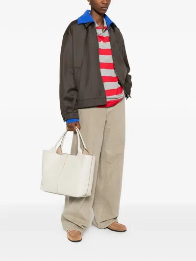 Tod's Medium-small Leather Tote Bag In Neutral