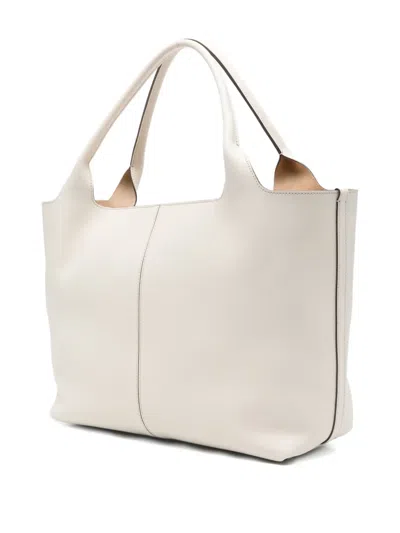 Tod's Medium-small Leather Tote Bag In Neutral