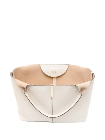 Tod's Medium-small Leather Tote Bag In Neutral