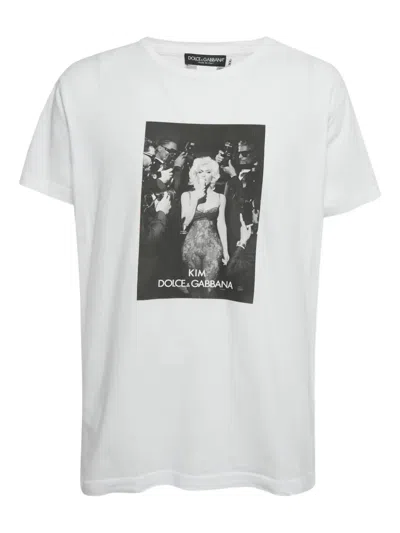 Pre-owned Dolce & Gabbana Graphic-print T-shirt In White