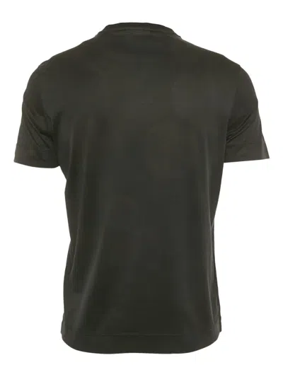 Pre-owned Emporio Armani Logo-embroidered T-shirt In Black