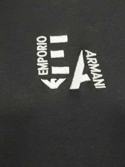 Pre-owned Emporio Armani Logo-embroidered T-shirt In Black