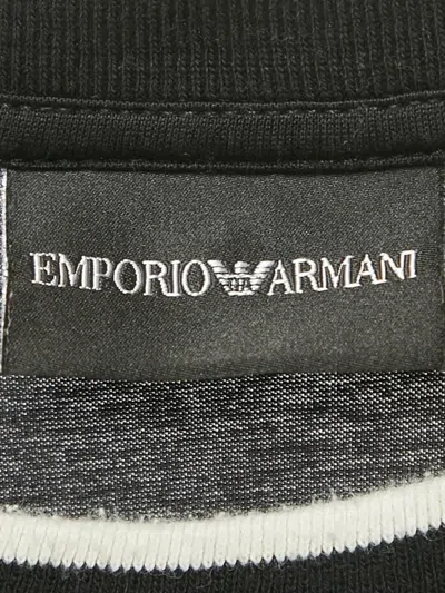 Pre-owned Emporio Armani Logo-embroidered T-shirt In Black