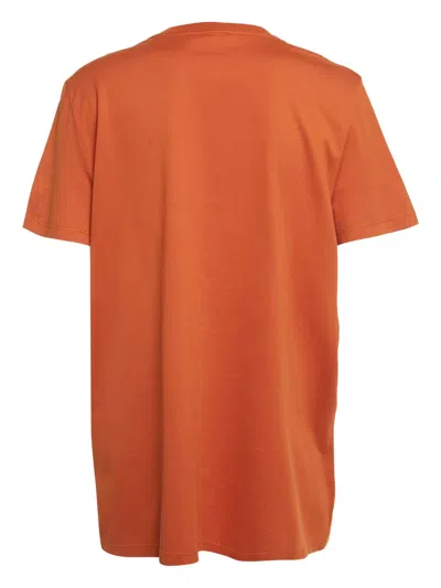Pre-owned Max Mara Logo-embroidered T-shirt In Orange