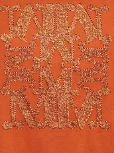 Pre-owned Max Mara Logo-embroidered T-shirt In Orange
