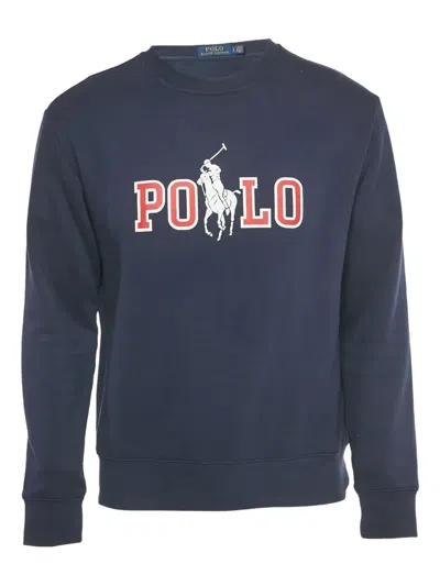 Pre-owned Polo Ralph Lauren Logo-print Sweatshirt In Blue