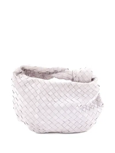 Pre-owned Bottega Veneta Bv Jodie Intrecciato Suede Teen Hobo Bag In Purple