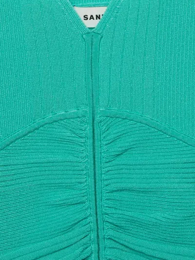 Pre-owned Sandro Ribbed Top In Green