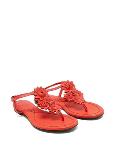 Pre-owned Bottega Veneta Leather Sandals In Red