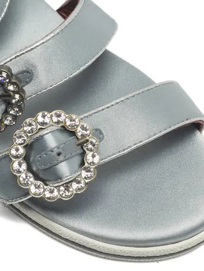 Pre-owned Marc By Marc Jacobs Crystal-embellished Sandals In Gray