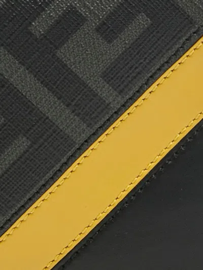 Pre-owned Fendi Zucca Coated Canvas Card Case In Black