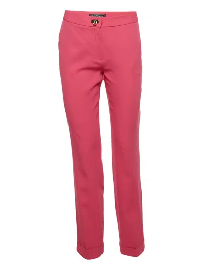 Pre-owned Ferragamo Wool Buckle Trousers In Pink