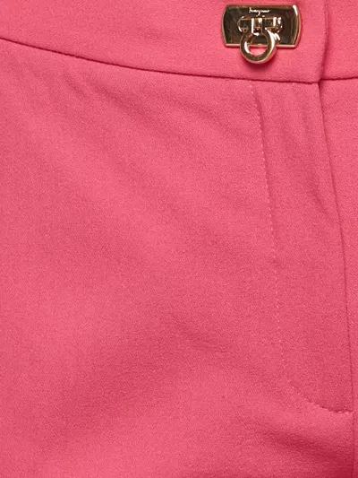 Pre-owned Ferragamo Wool Buckle Trousers In Pink