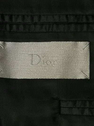 Pre-owned Dior Single-breasted Frayed-collar Blazer In Black