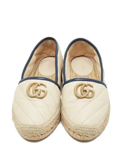 Pre-owned Gucci Quilted Espadrilles In Neutral