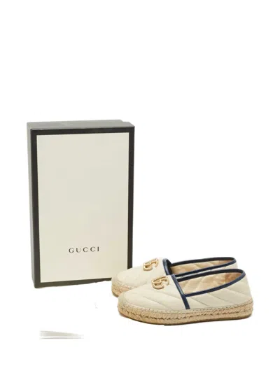 Pre-owned Gucci Quilted Espadrilles In Neutral