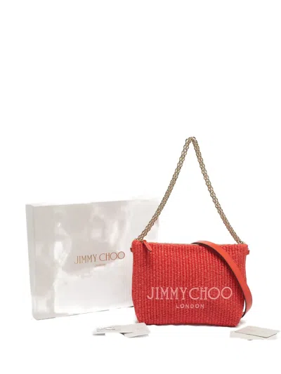Pre-owned Jimmy Choo Callie Chain-strap Shoulder Bag In Red