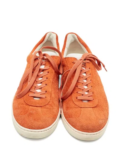 Pre-owned Dolce & Gabbana Suede Sneakers In Orange