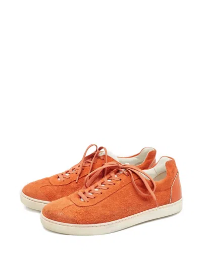 Pre-owned Dolce & Gabbana Suede Sneakers In Orange