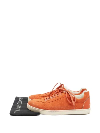 Pre-owned Dolce & Gabbana Suede Sneakers In Orange