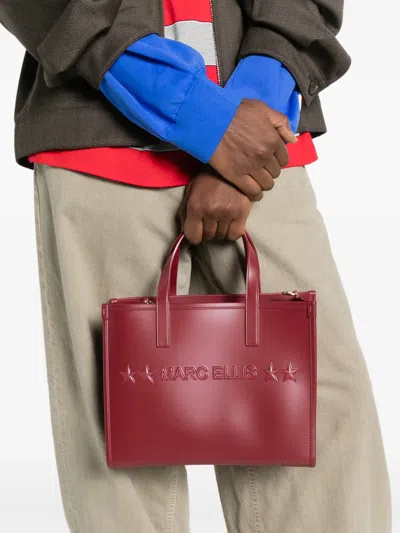 Marc Ellis Embossed-logo Tote Bag In Red