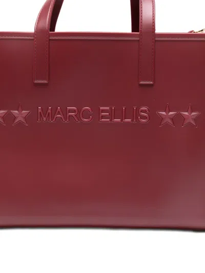 Marc Ellis Embossed-logo Tote Bag In Red